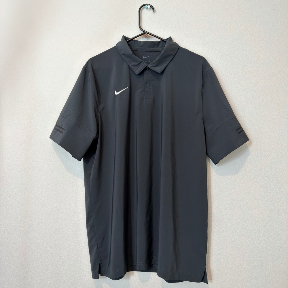Nike Polo Shirt Mens XL Gray‎ Good Court Dry-Fit CI4465-060 Short Sleeve